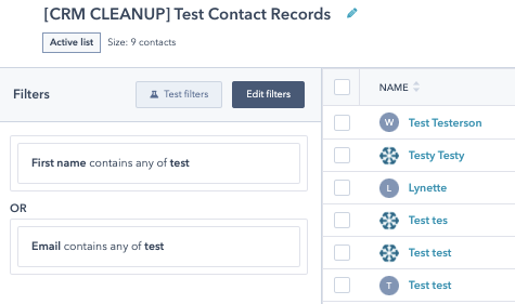 list-to-remove-delete-fake-test-contacts-from-hubspot